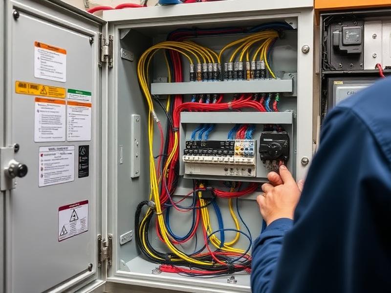 Custom electrical control panel with organized wiring