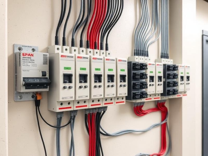 Distribution board with MCBs and wiring